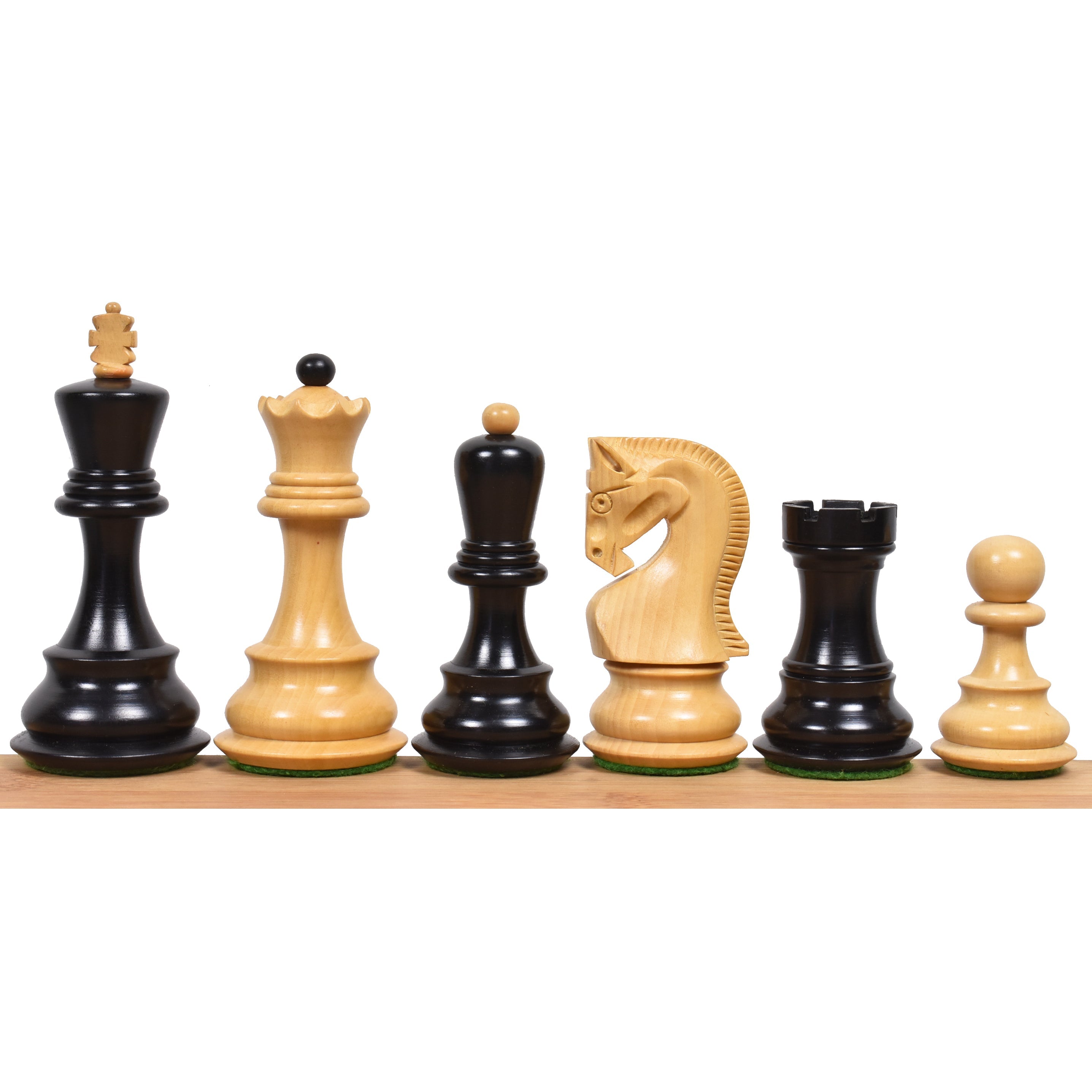 Ebonised boxwood and boxwood Russian Zagreb 59 chessmen