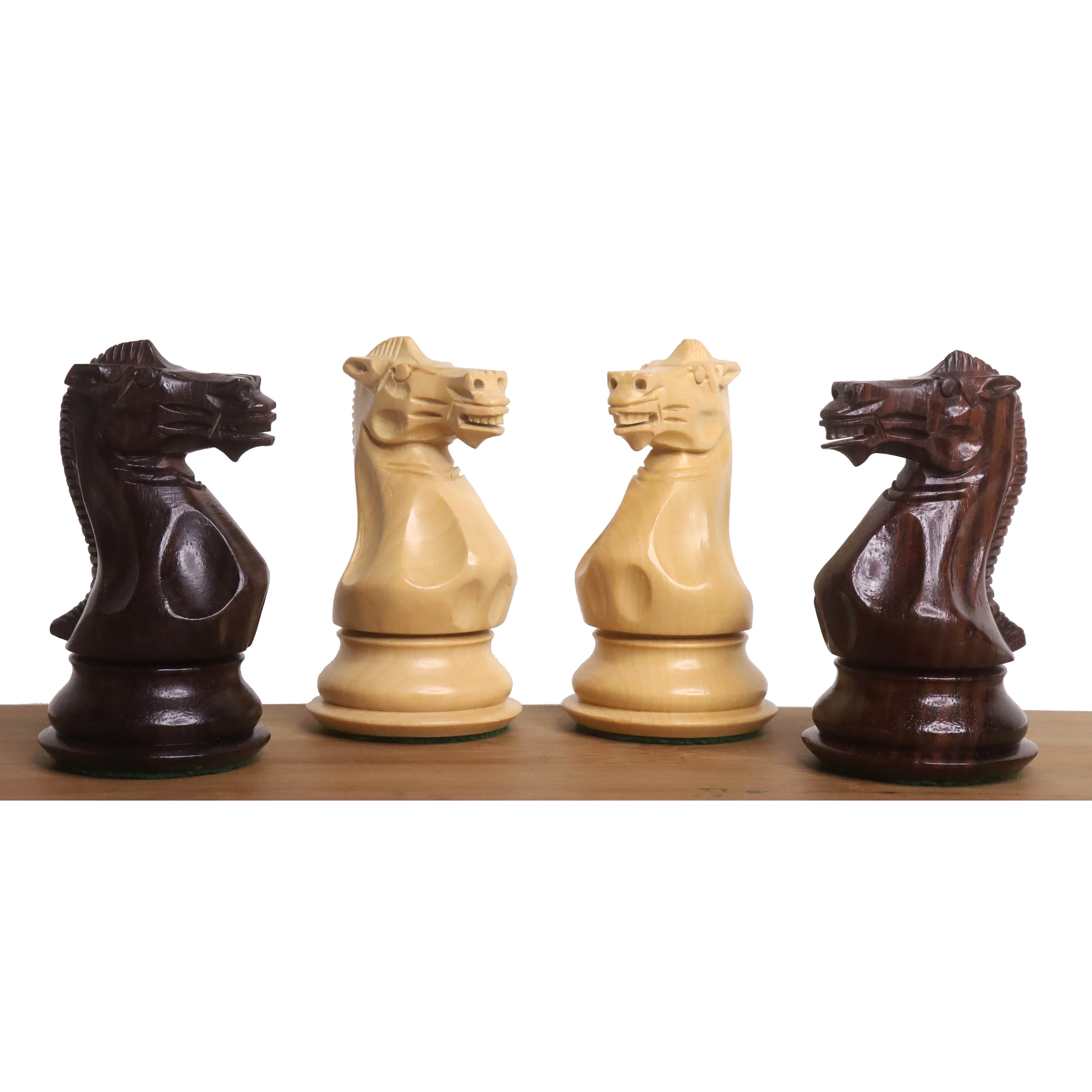 Rose Wood and Boxwood chessmen, 101mm king