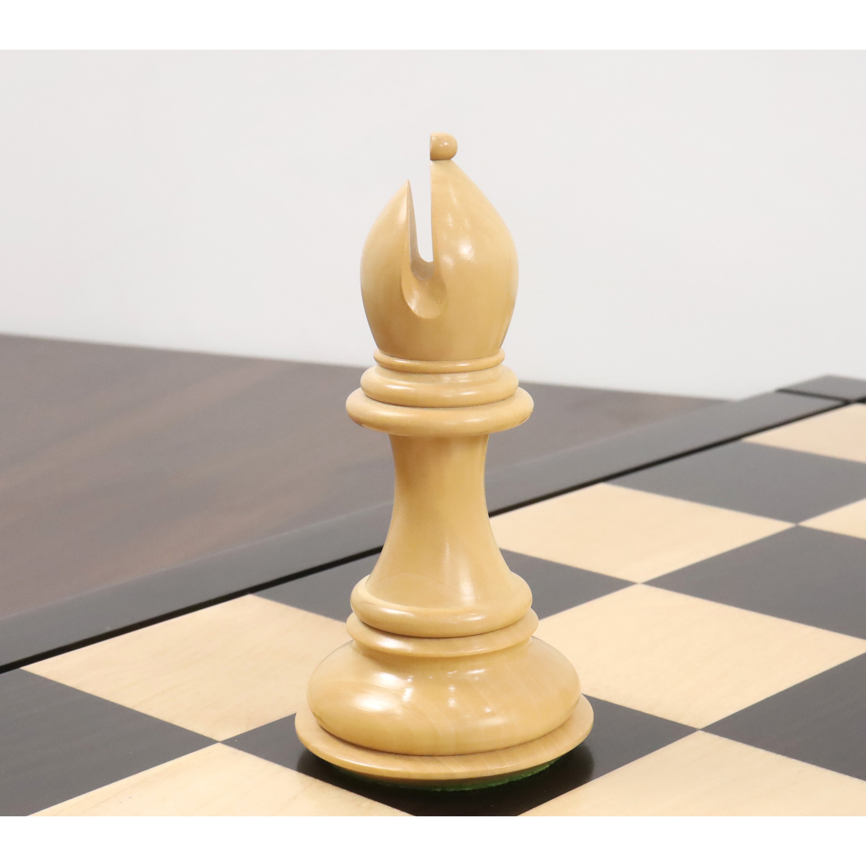Mammoth Staunton chess pieces in ebony wood, 156mm king