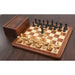 Ebonised Boxwood and Boxwood chessmen, 81mm king on a 36mm base