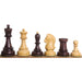 Mahogany Stained and Boxwood chessmen, 97mm king on a 44mm base