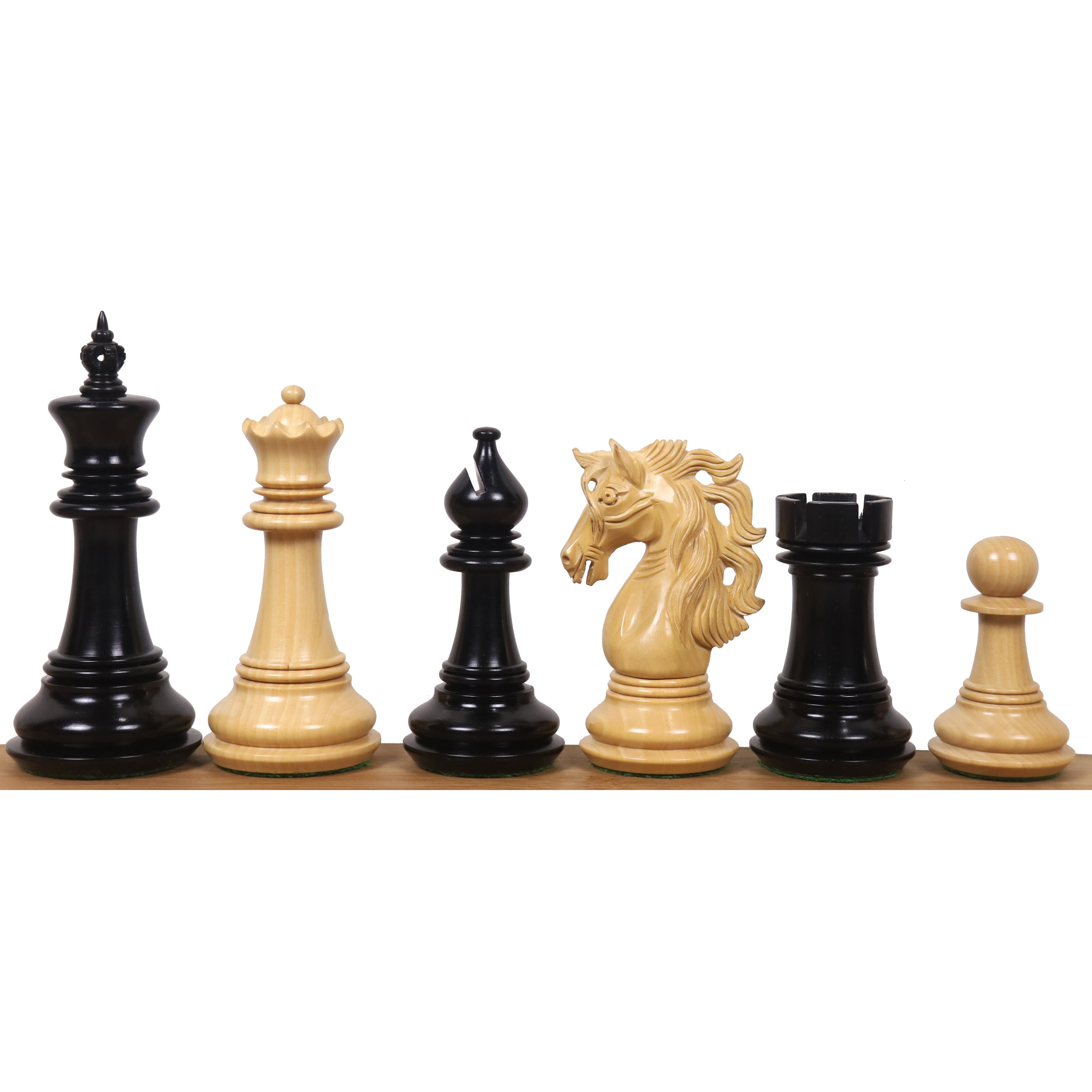 Spartacus Staunton chess pieces in ebony wood, 117mm king