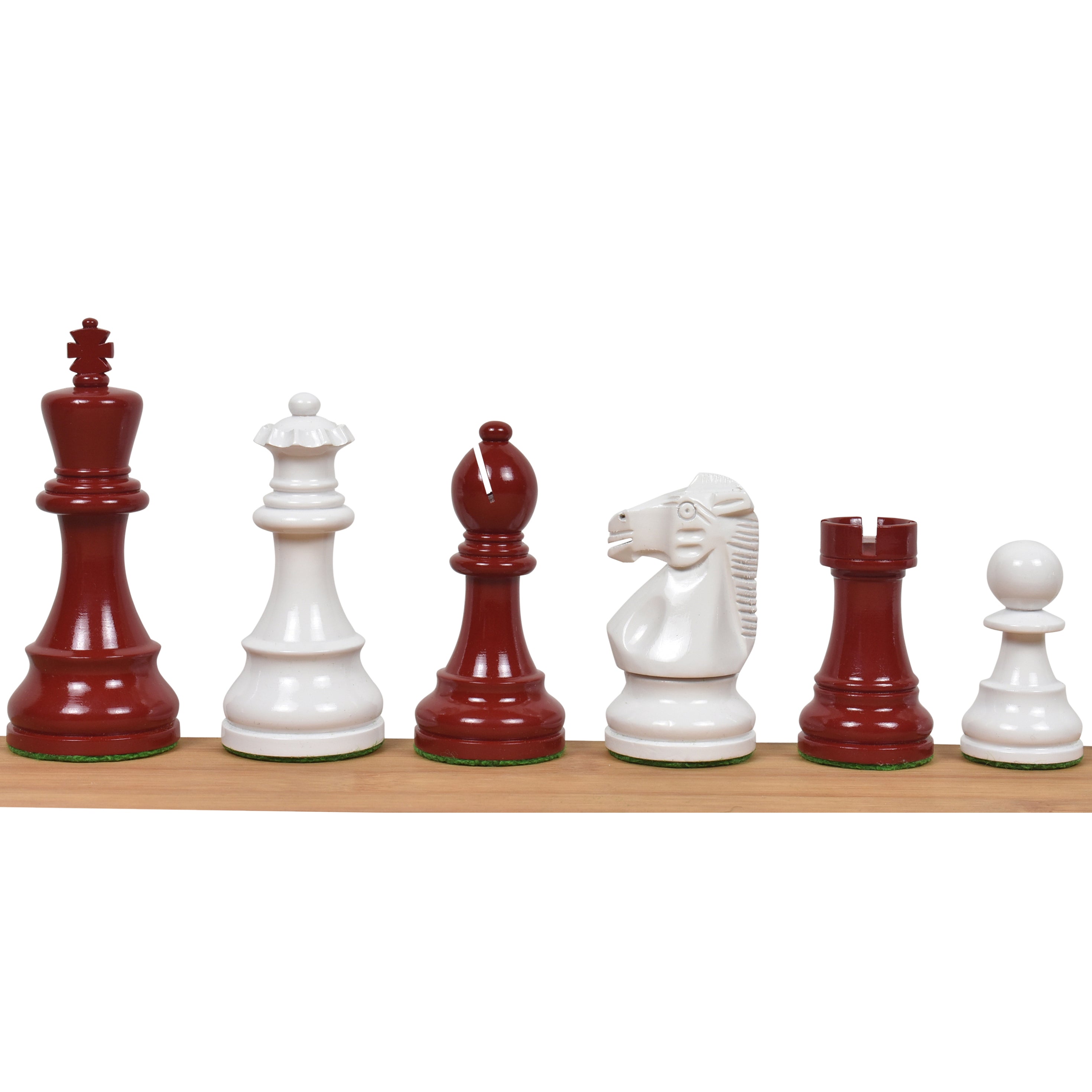 Prime Staunton Burgundy and White 97mm Chess Pieces