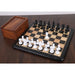 Black Painted Boxwood and White Painted Boxwood chessmen, 76mm king