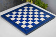 Blue burl chess board, close detail of the surface