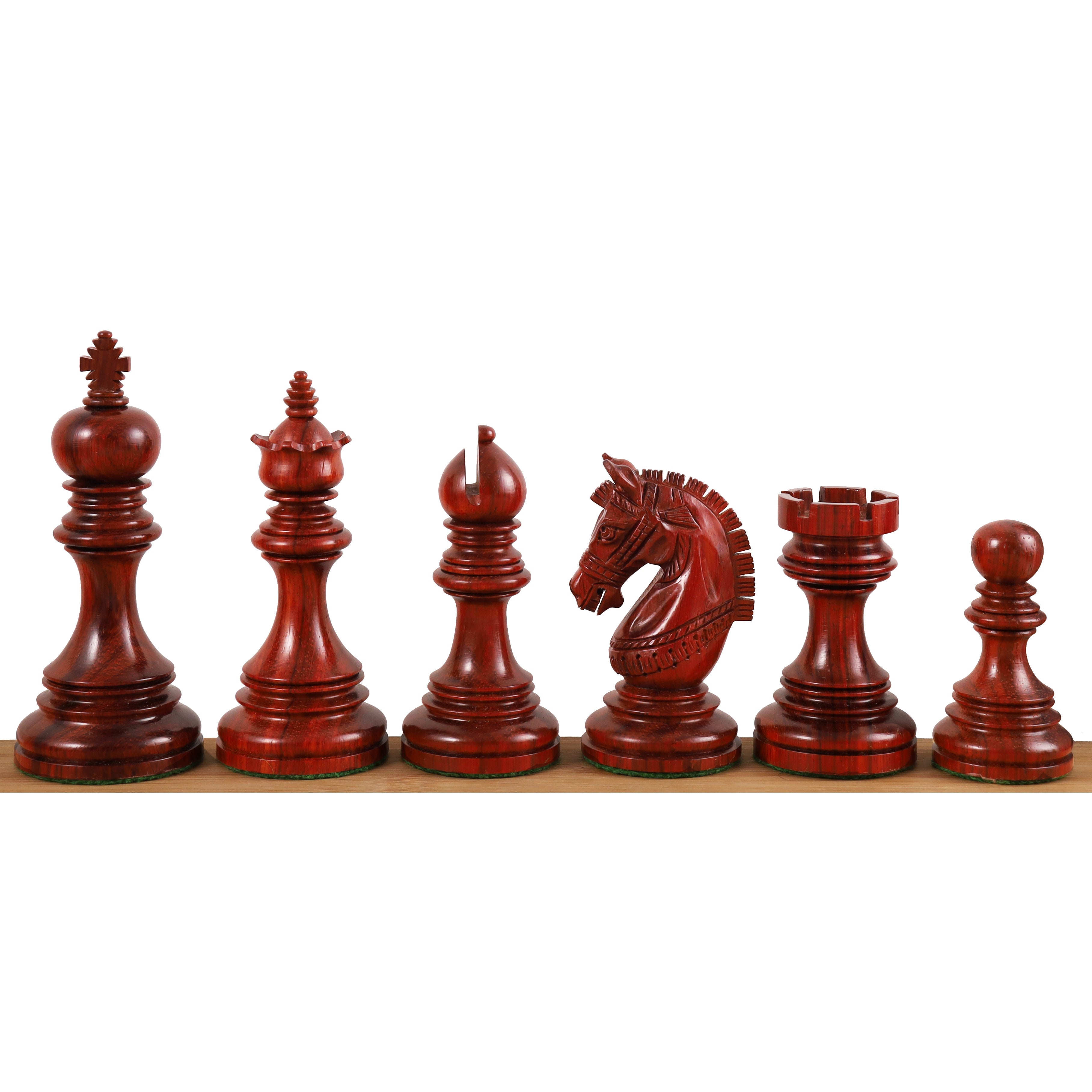 Stallion Staunton chess pieces in bud rosewood, 105mm king