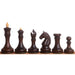 96mm king and matching chessmen in Mahogany Stained Boxwood and Boxwood