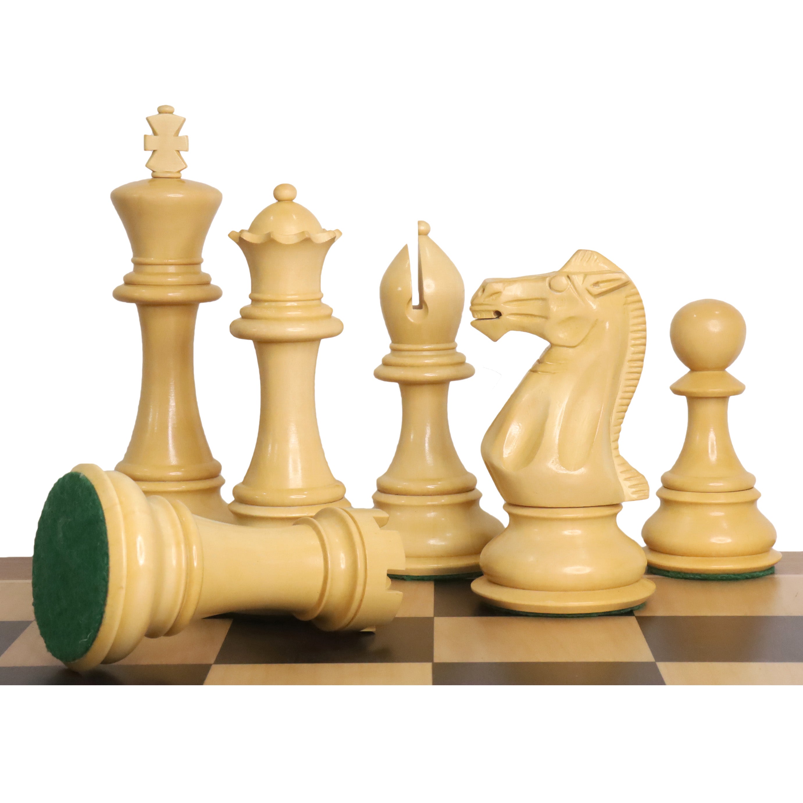 Jumbo Pro Staunton chess pieces in ebony wood, 159mm king