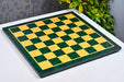 Green burl chess board, close detail of the surface