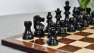 Knight carving detail on the French Lardy Compact chess pieces in ebonised and natural boxwood