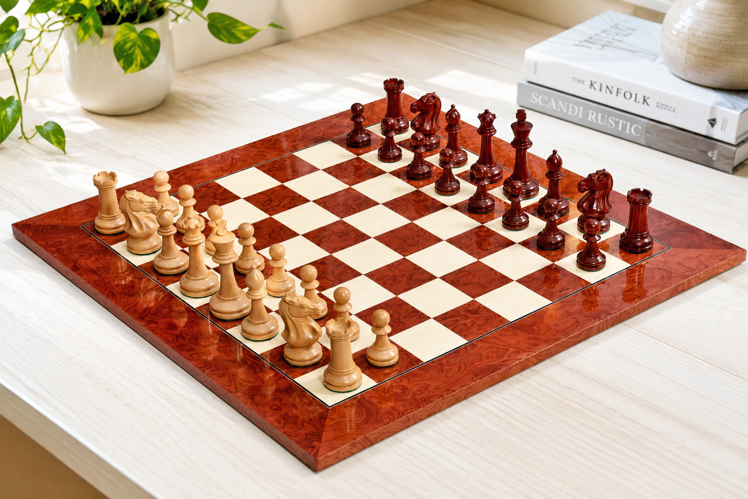 Sterling Chess GM Blitz Edition Staunton chess set in bud rosewood and boxwood, 95mm king