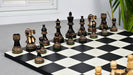 Burnt Blazed Series wooden chess pieces, 97mm king, Burnt boxwood finish