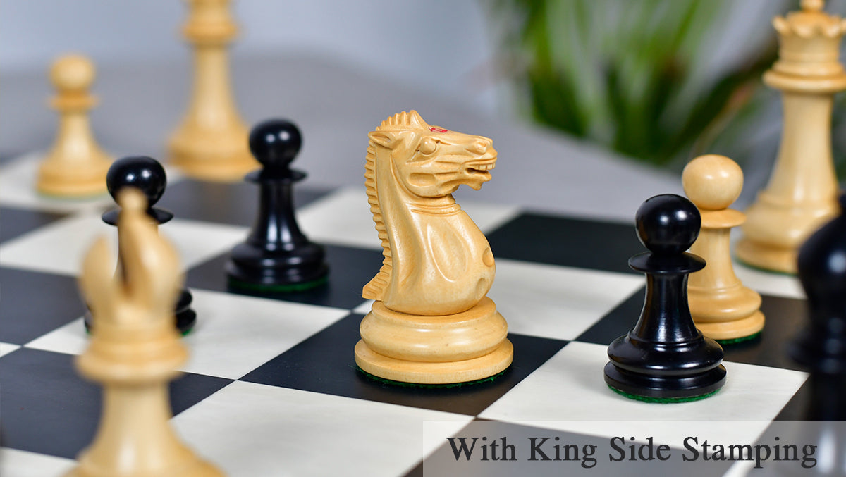 1849 Original Staunton Heavy wooden chess pieces, 95mm king, Genuine ebony finish