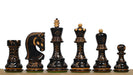 Burnt boxwood 1959 Russian Zagreb Staunton chess pieces, hand carved in India