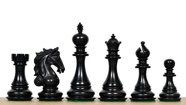 Shera Series Staunton V2.0 chess pieces in ebonised, 115mm king