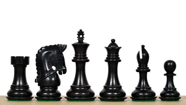 Ebony Bridle Staunton chess pieces, genuine ebony and boxwood, hand carved in India