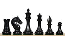 American Bridle chess pieces, ebony and boxwood, hand carved in India