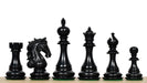 Shera Series Staunton V2.0 chess pieces in ebony, 115mm king