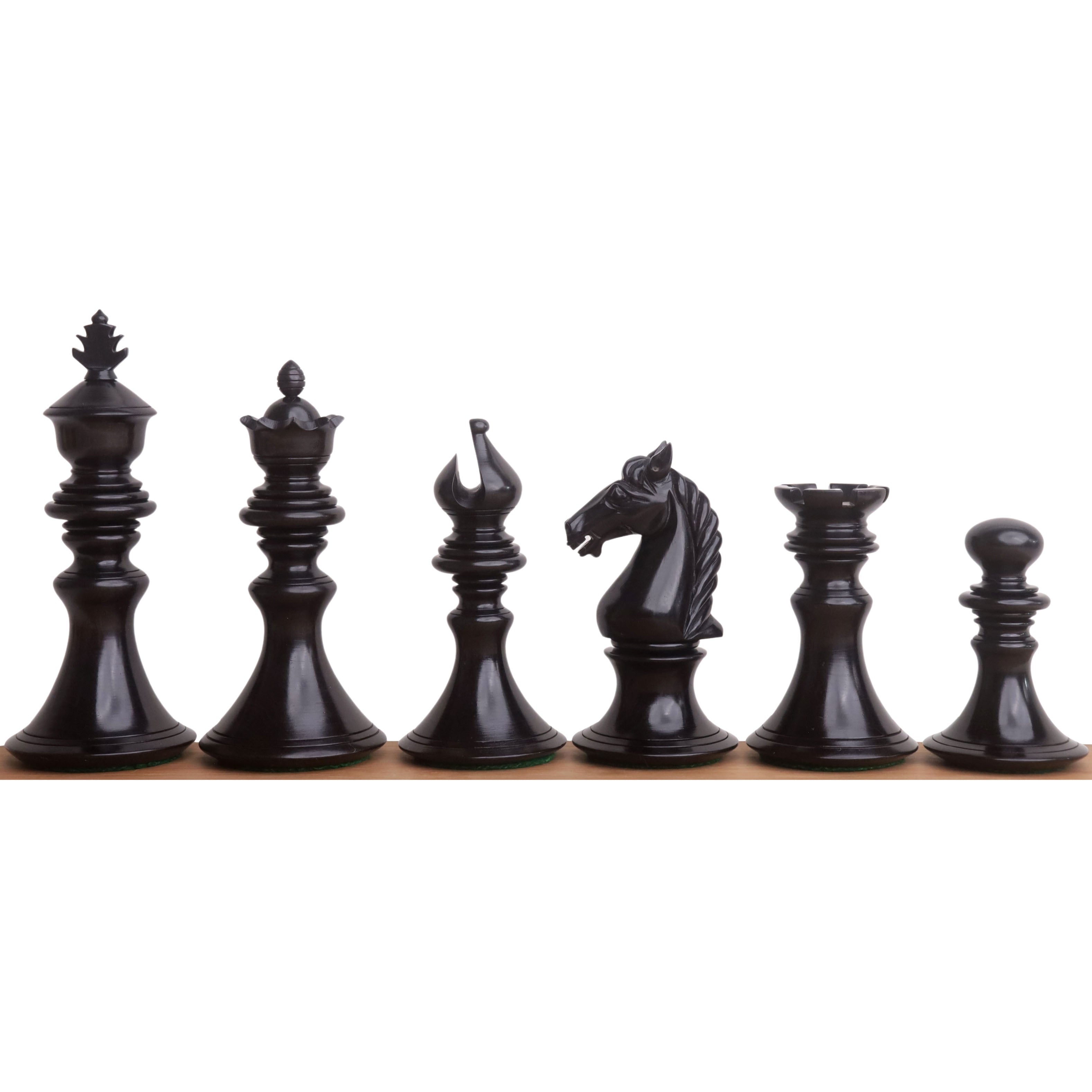 34 piece ebony wood chessmen set