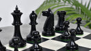 1904 American Chess Co. chess pieces, ebony and natural boxwood, hand carved in India