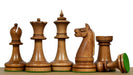 1904 American Chess Co. chess pieces, ebonised and antique boxwood, hand carved in India