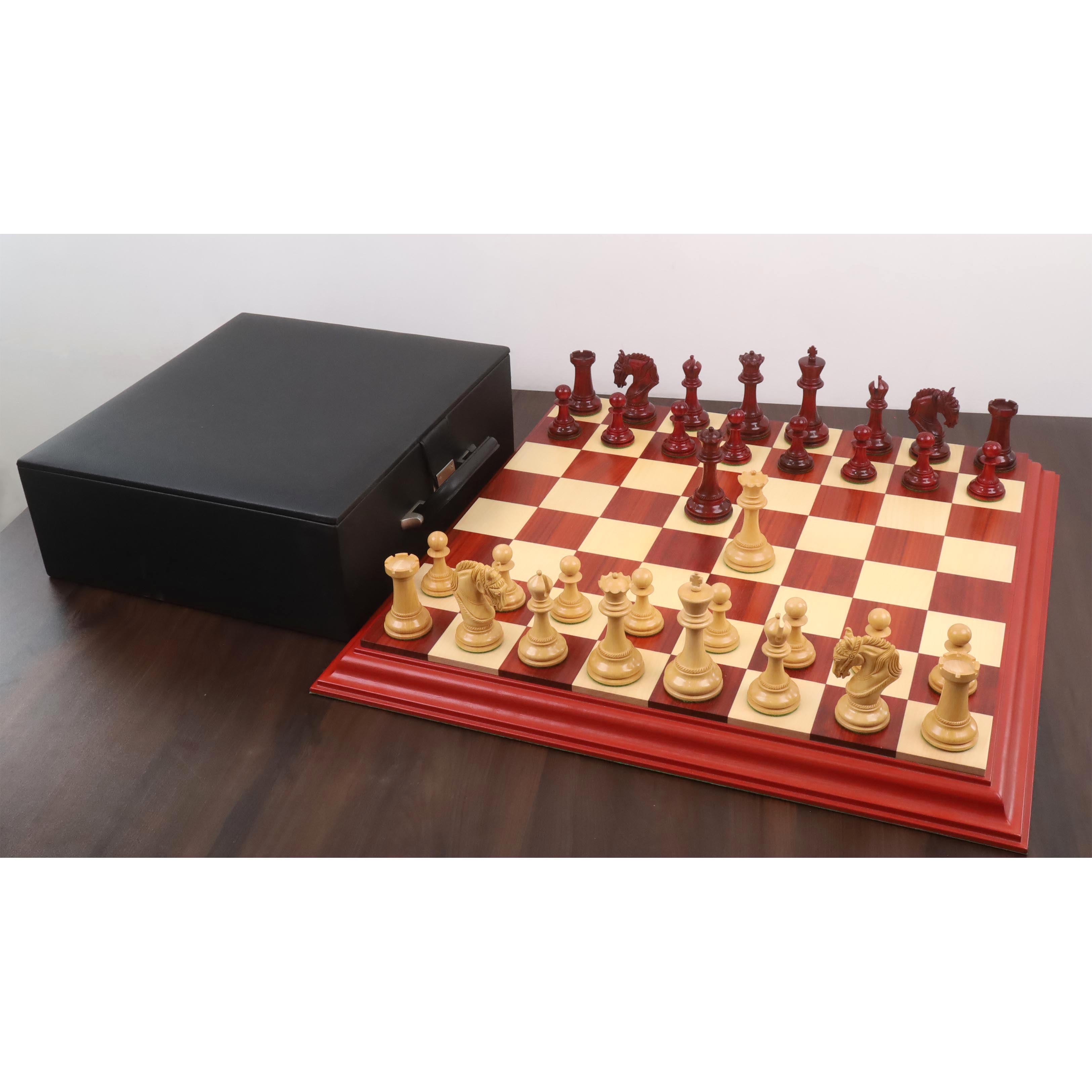 Imperator Staunton chess pieces in bud rosewood, 108mm king
