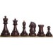 Mahogany Stained and Boxwood chessmen cut for 55 to 60mm squares