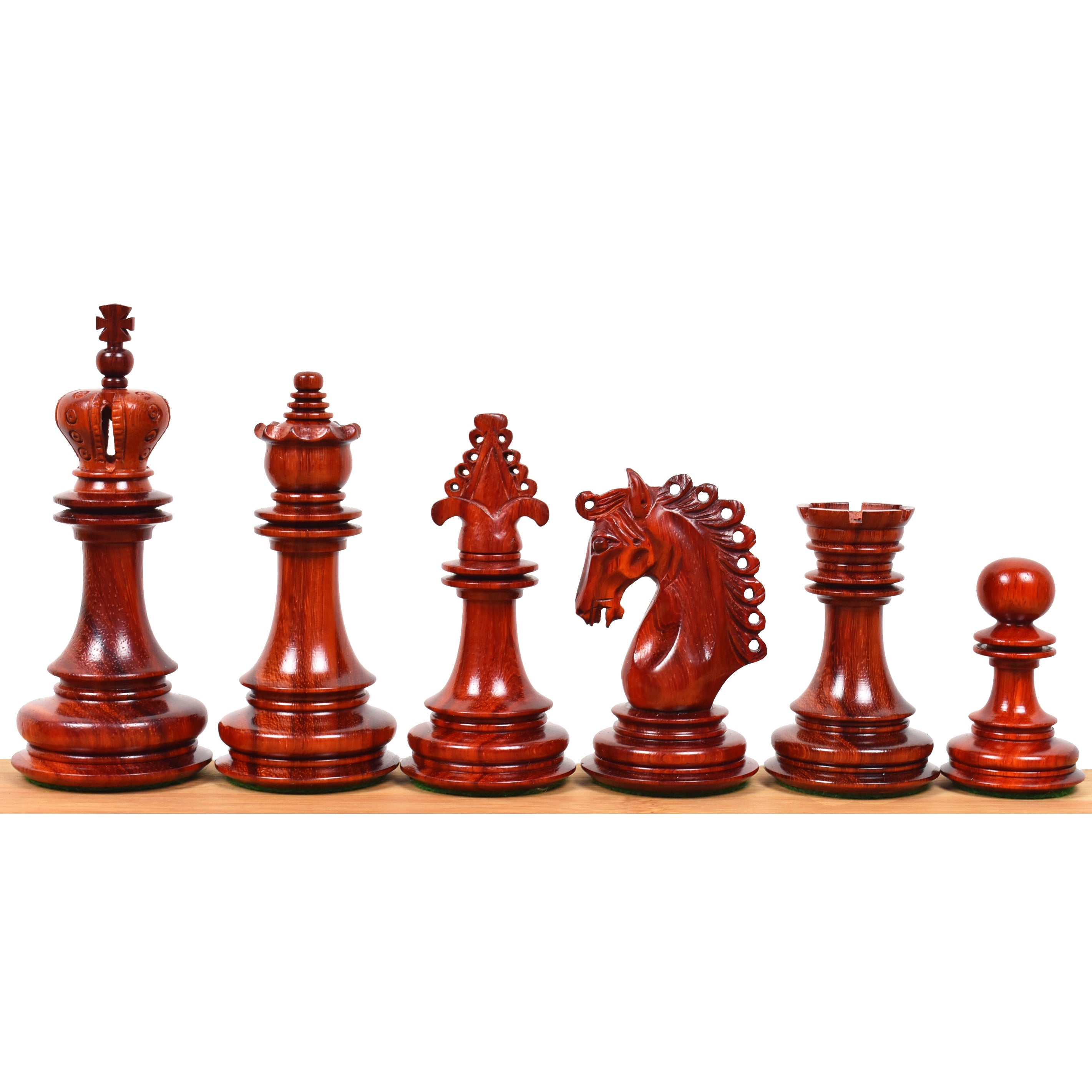 Carvers' Art chess pieces in bud rosewood, 114mm king