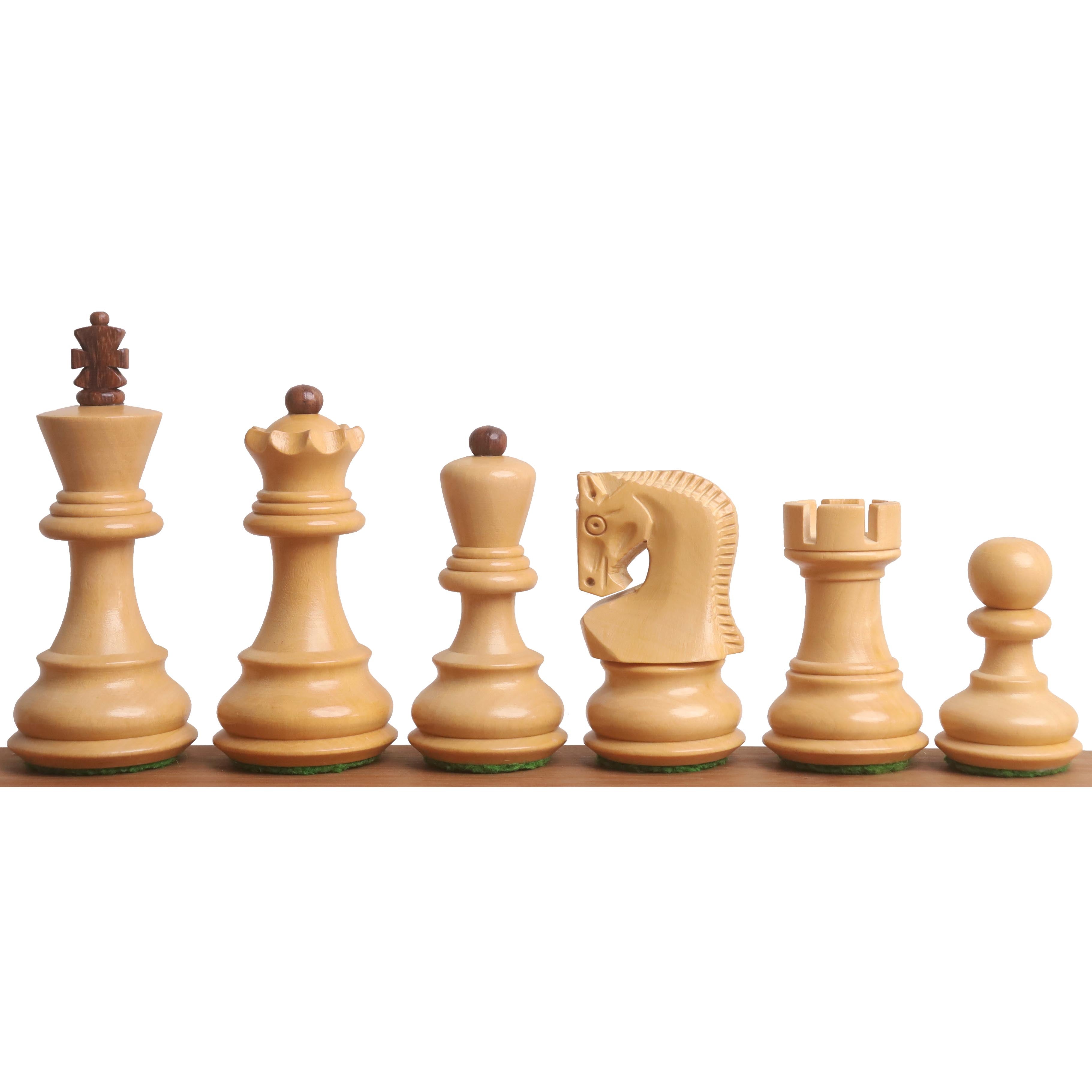 34 piece golden rosewood chessmen set