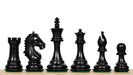 Derby Knight chess pieces, ebonised boxwood and boxwood, hand carved in India