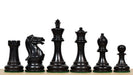 Pro Tournament Staunton chess pieces, ebonised and boxwood, hand carved in India