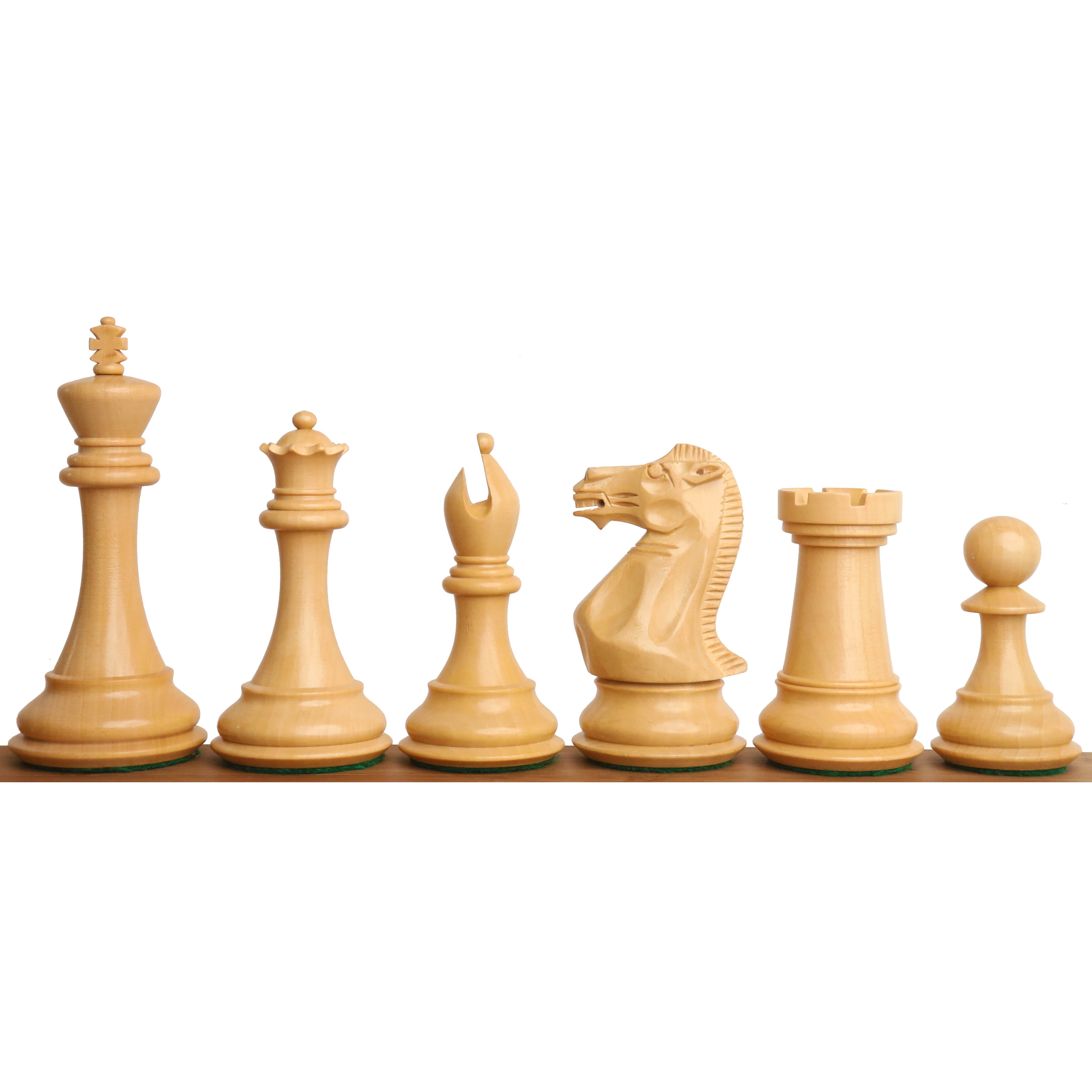 102mm king and matching chessmen in Bud Rosewood (African Padauk) and Boxwood