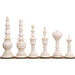 Turkish Tower Pre-Staunton chess pieces in crimson & white camel bone, 118mm king