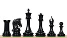 Ebony and natural boxwood Imperial chess pieces, 112mm king, triple weighted