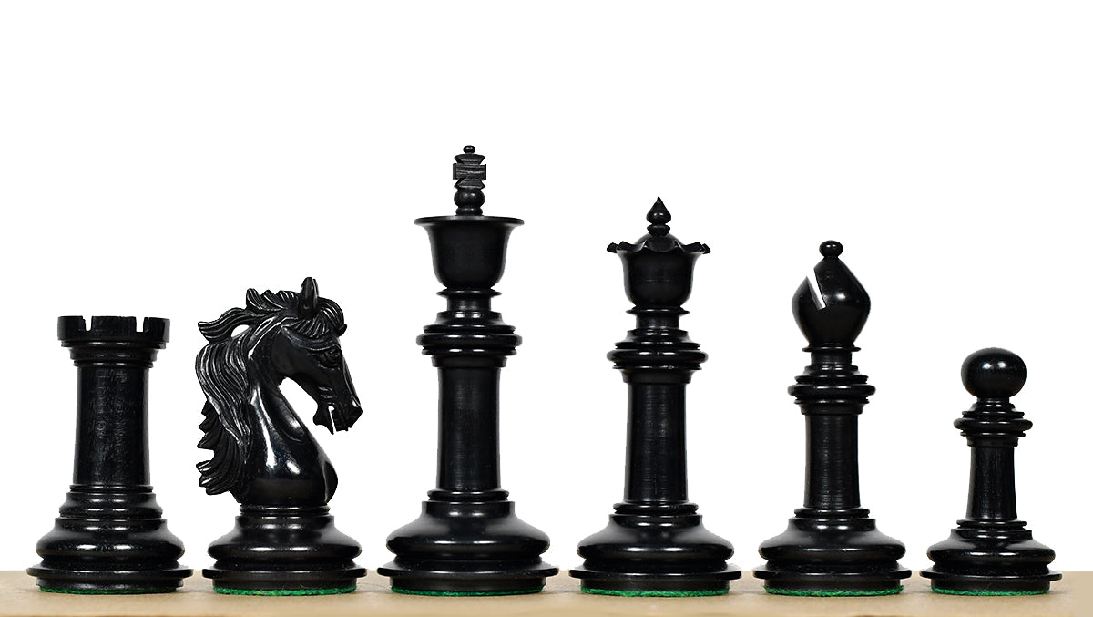 French Warrior Luxury chess pieces, genuine ebony and boxwood, hand carved in India