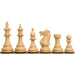 Ebonised boxwood British Staunton pieces in rank order