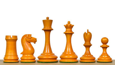 B and Co 1860s Antique chess pieces, genuine ebony and antiqued boxwood, hand carved in India