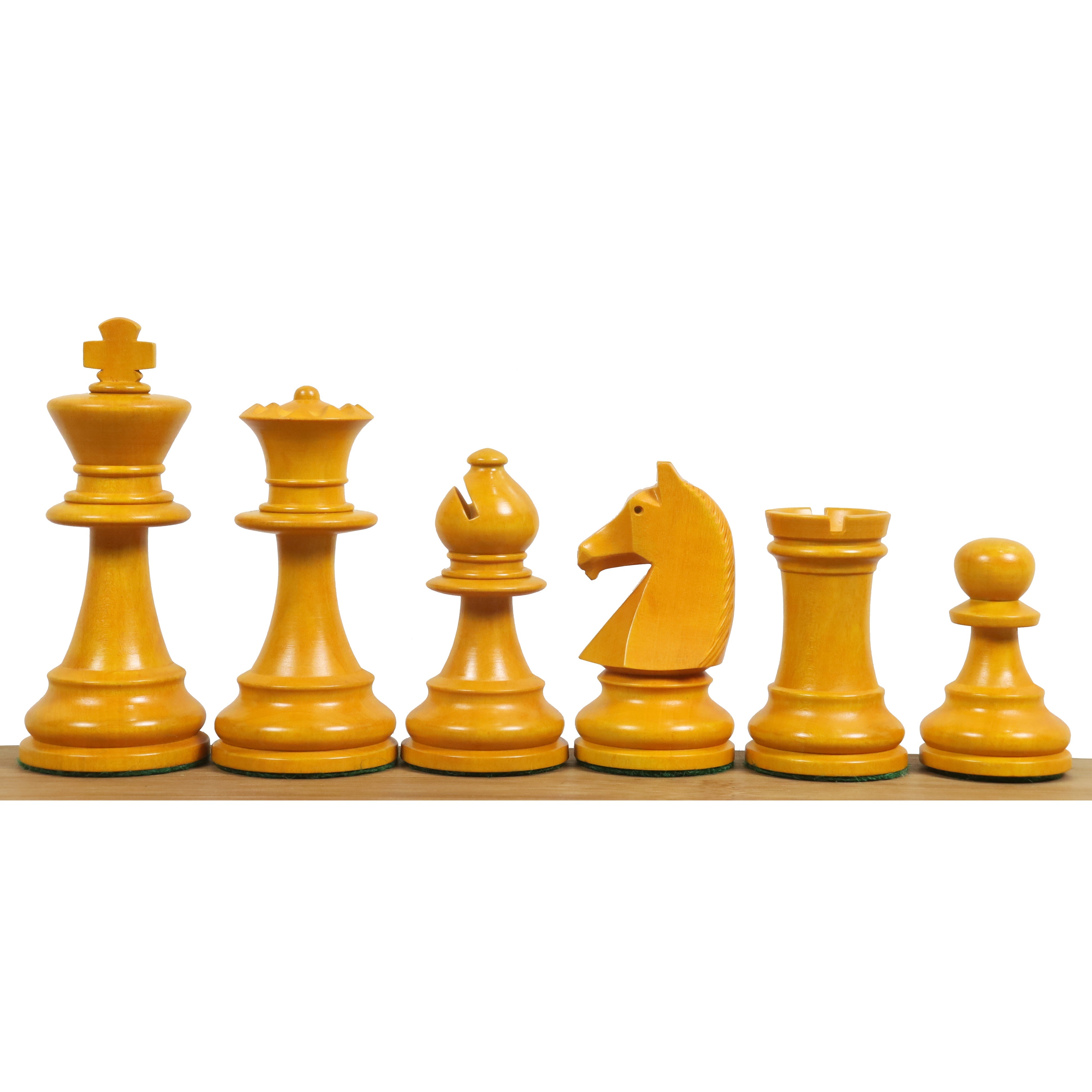 34 piece chessmen set in Antiqued Boxwood and Ebonised Boxwood