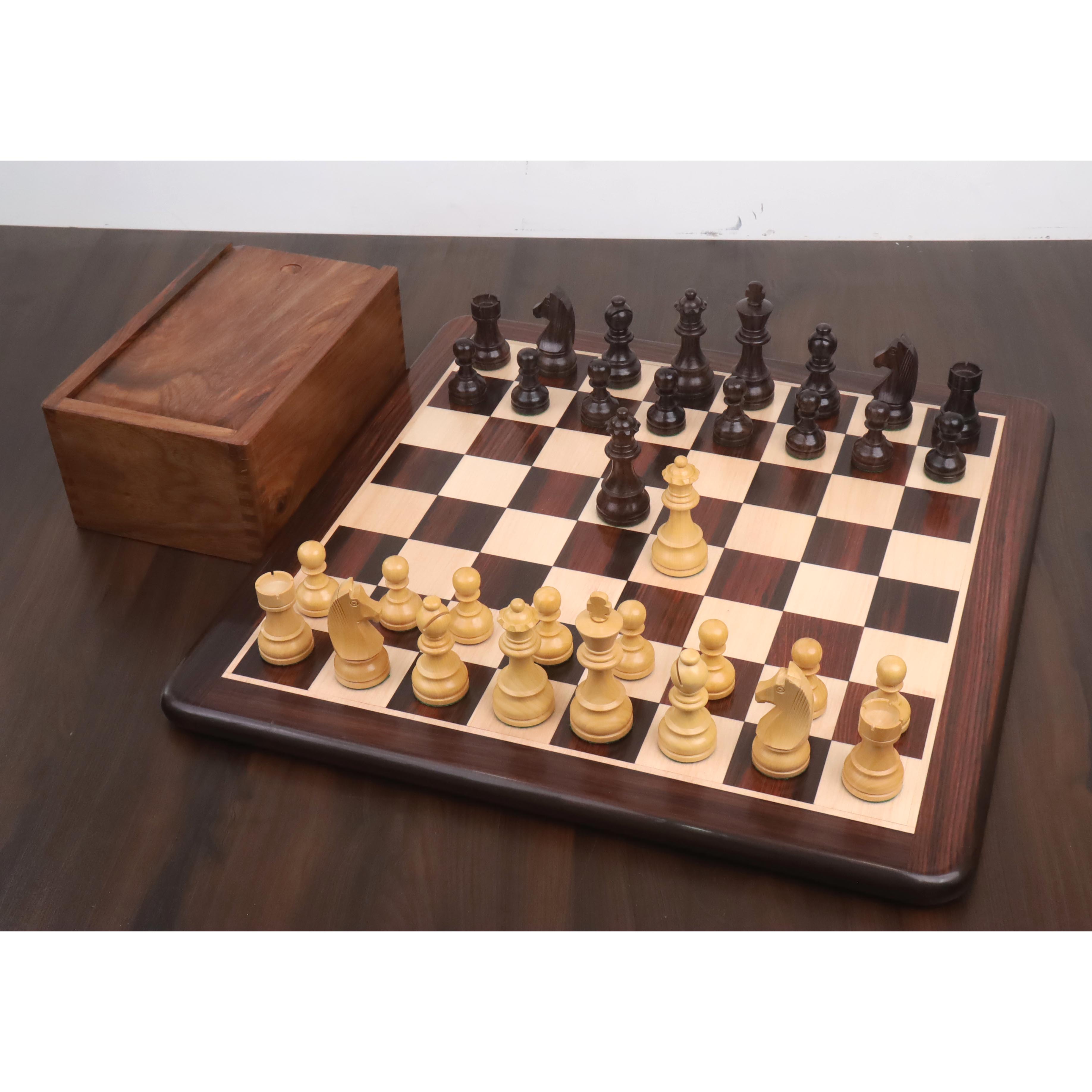 34 piece rosewood chessmen set