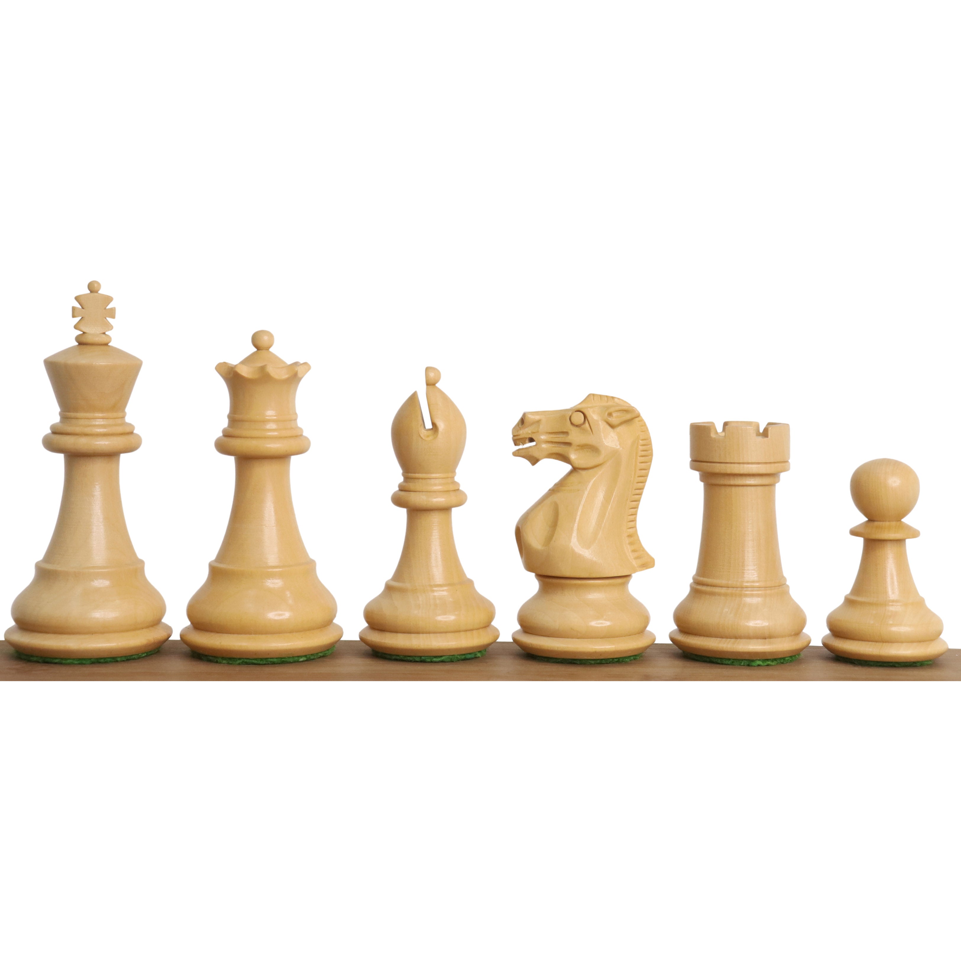 76mm king and matching chessmen in Ebonised Boxwood and Boxwood