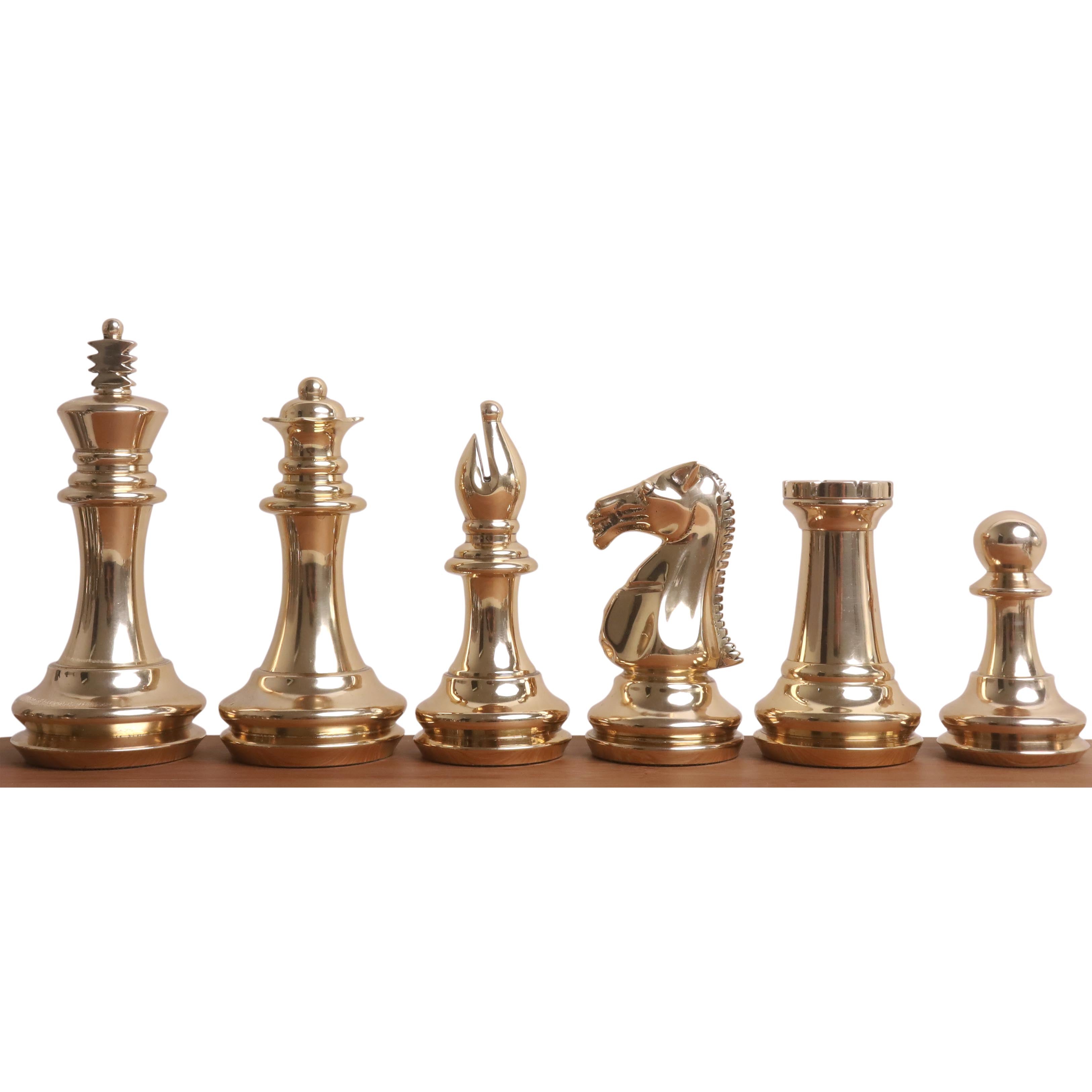 34 piece chessmen set in Metallic Gold and Grey