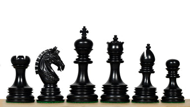 Indian Chetak II chess pieces, genuine ebony and boxwood, hand carved in India