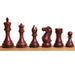 105mm king and matching chessmen in Mahogany Stained Boxwood and Distress Antiqued Boxwood