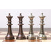 34 piece copper antiqued and silver chessmen set
