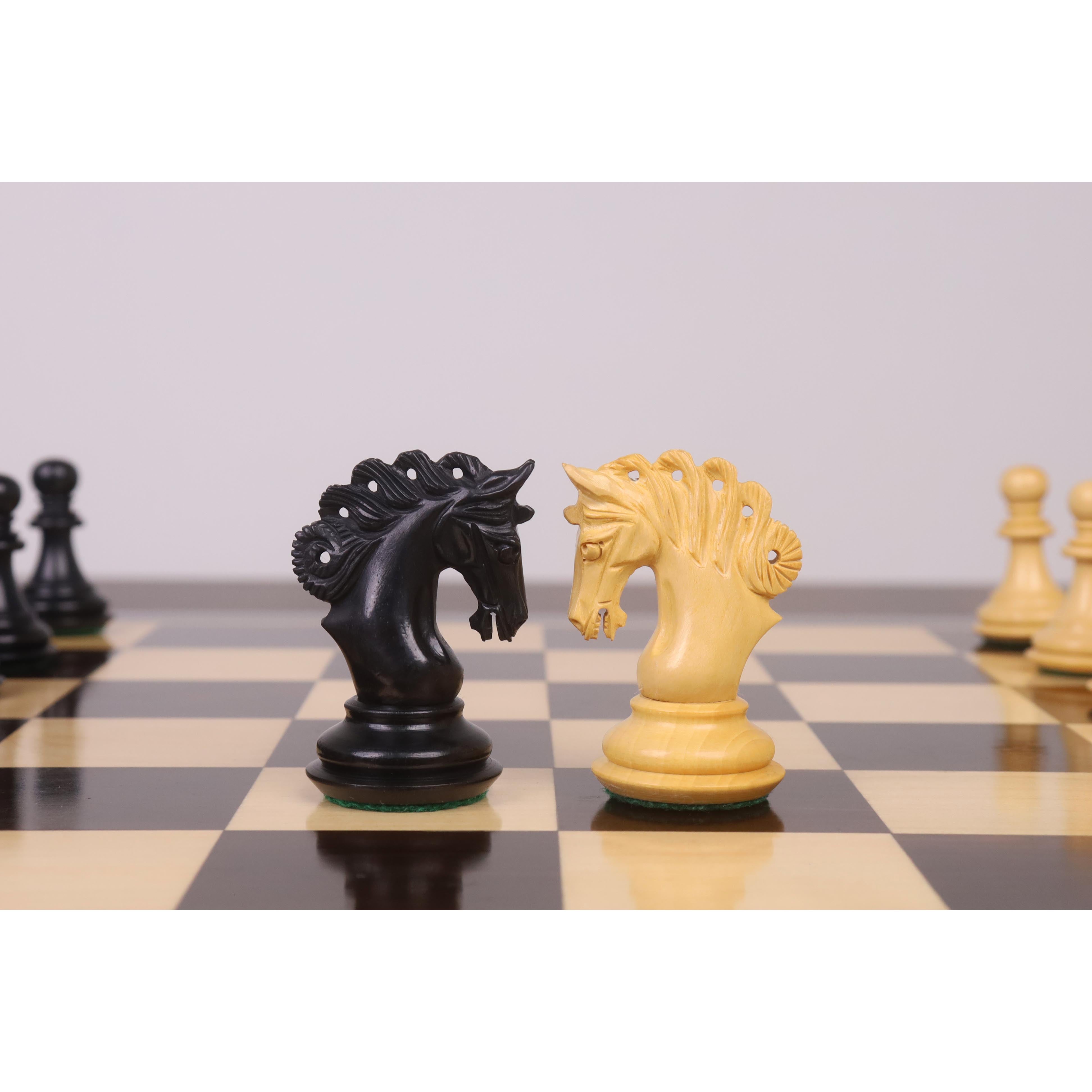 34 piece chessmen set in Ebony and Boxwood