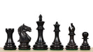 Fierce Knight Staunton chess pieces, ebonised wood and boxwood, hand carved in India