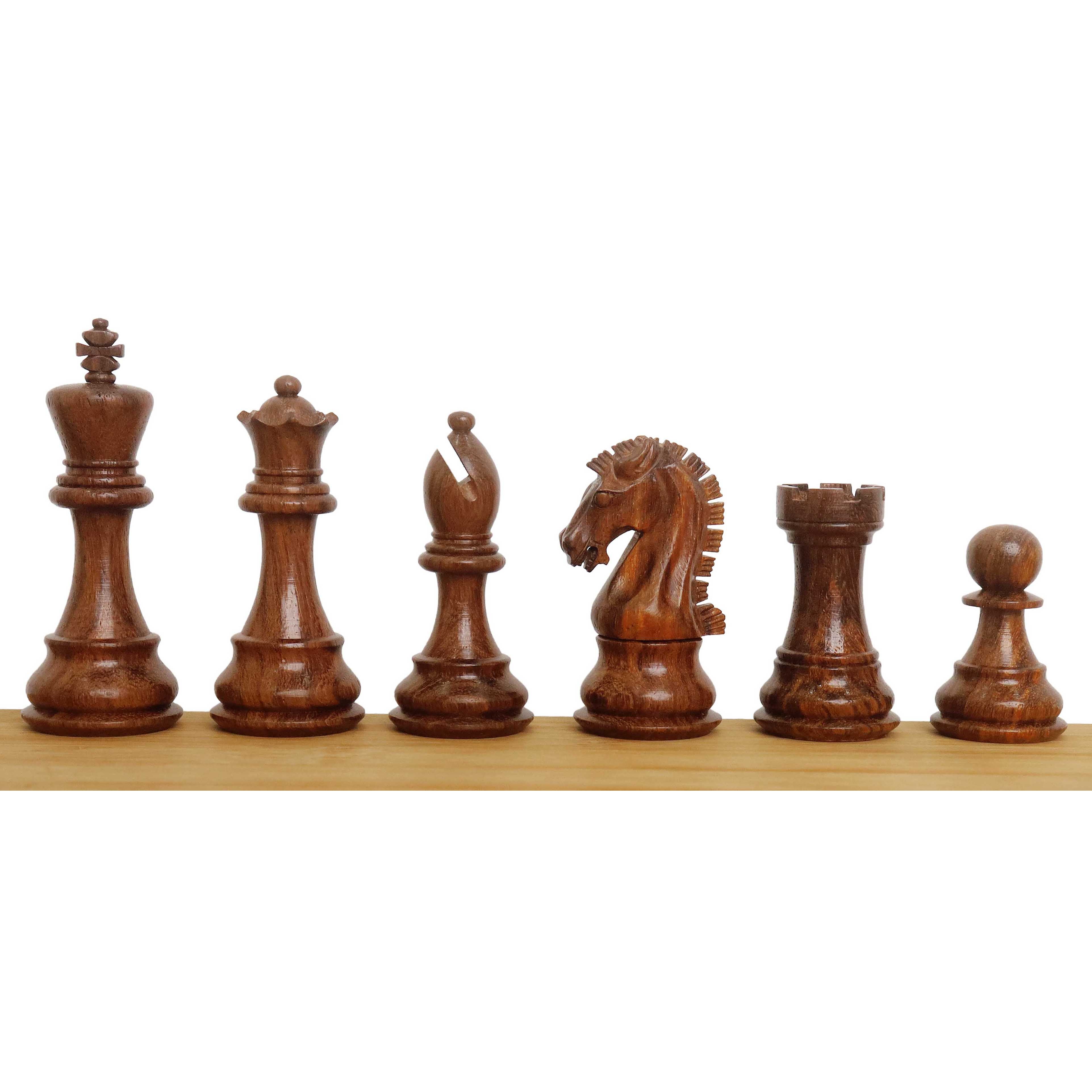 34 piece chessmen set in Golden Rosewood and Boxwood