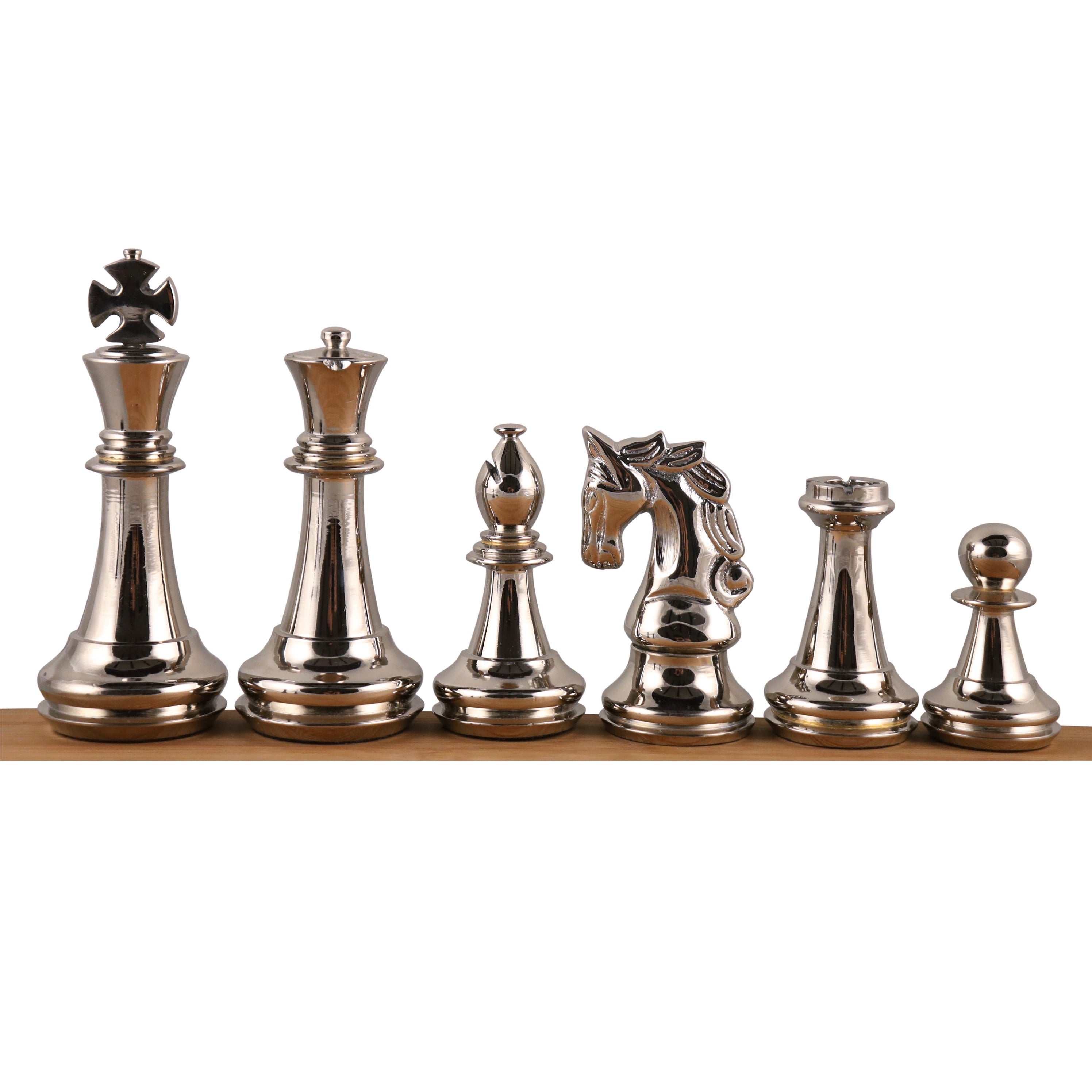 Staunton Inspired Brass 109mm Chess Pieces