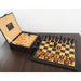 Ebony and Antiqued Boxwood chessmen at 1,500 grams complete