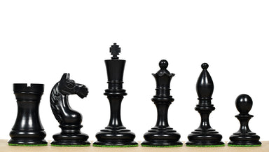1935 Botvinnik Flohr Soviet chess pieces, genuine ebony and boxwood, hand carved in India